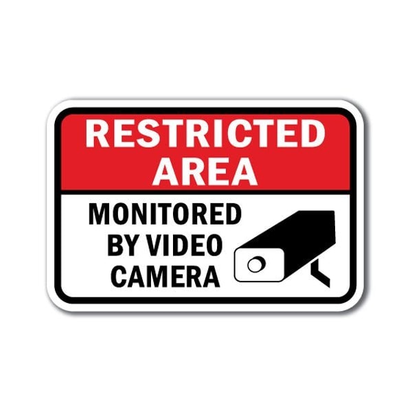 Signmission Safety Sign, 12 in Height, Aluminum, Video Surv - Restr Area A-1218 Video Surv - Restr Area - main
